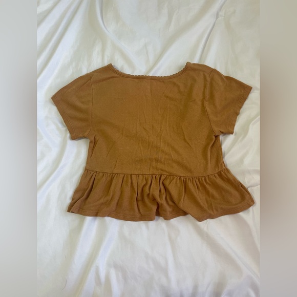 Pacsun Me to We Cropped Tan Blouse - Picture 2 of 2